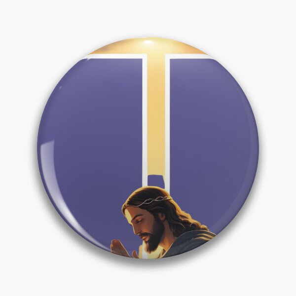 Artikelvorschau, Jesus betet unter einem leuchtenden Kreuz – Christliche Kunst entworfen und verkauft von Kruti Collection.