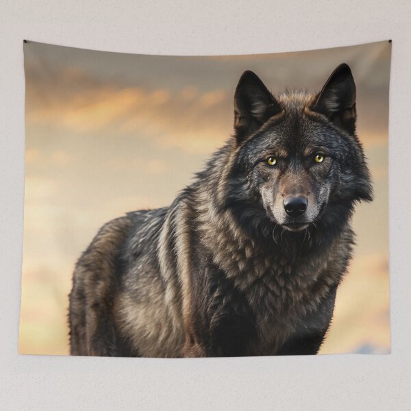 Item preview, Wolf on Mountain Ridge – Silent Guardian of the Wild designed and sold by Traumrausch.