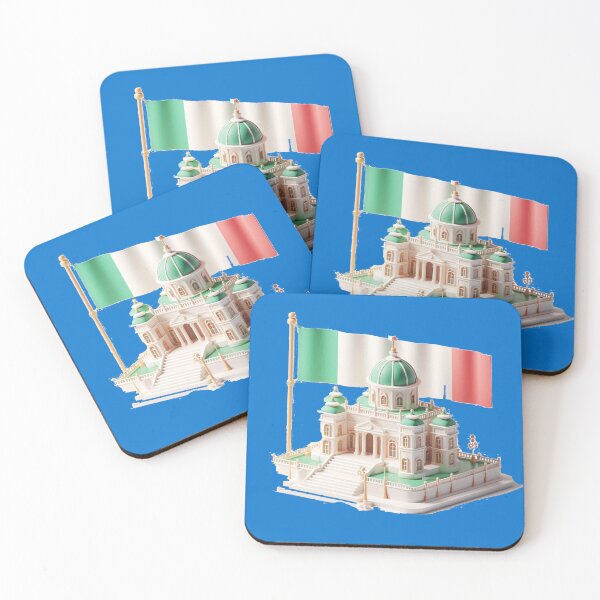 Item preview, Cute 3D Royal Palace Label – Italy Flag Minimal Art,  designed and sold by PaintMeWorld.