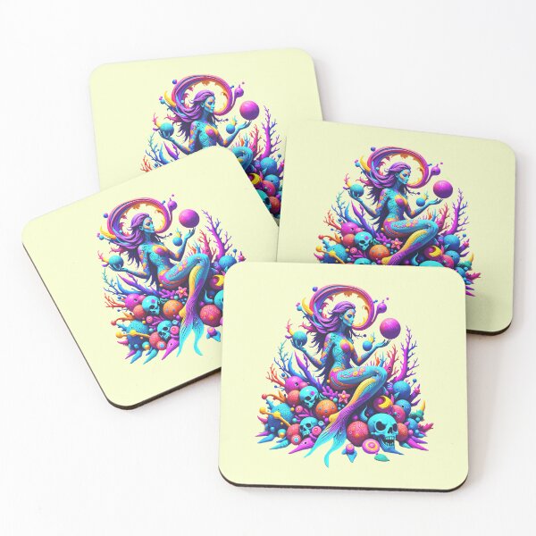 Item preview, Mermaid sat on coral with skulls designed and sold by LoneAngel.