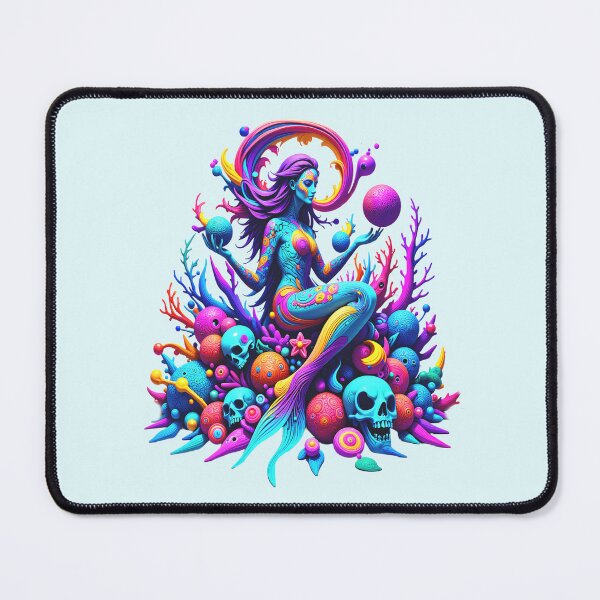 Item preview, Mermaid sat on coral with skulls designed and sold by LoneAngel.