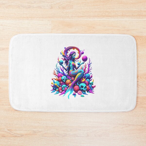 Item preview, Mermaid sat on coral with skulls designed and sold by LoneAngel.