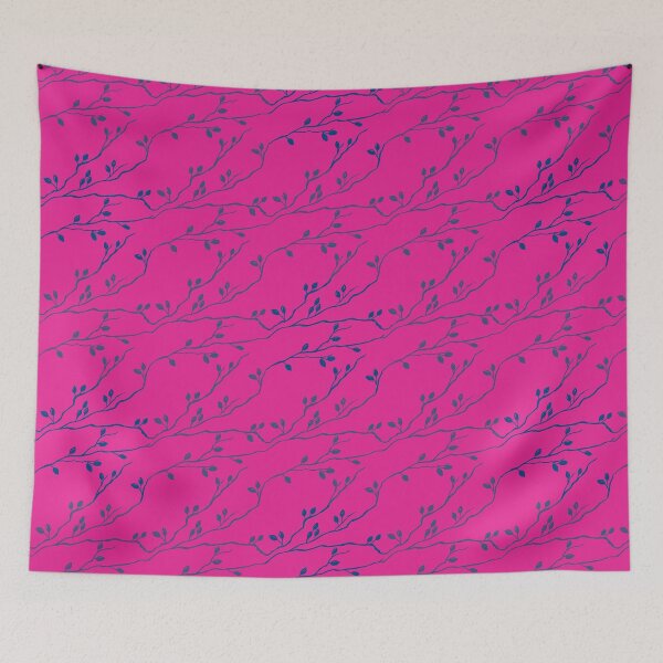 Item preview, Blue rosehip on a pink background designed and sold by CatandColours.