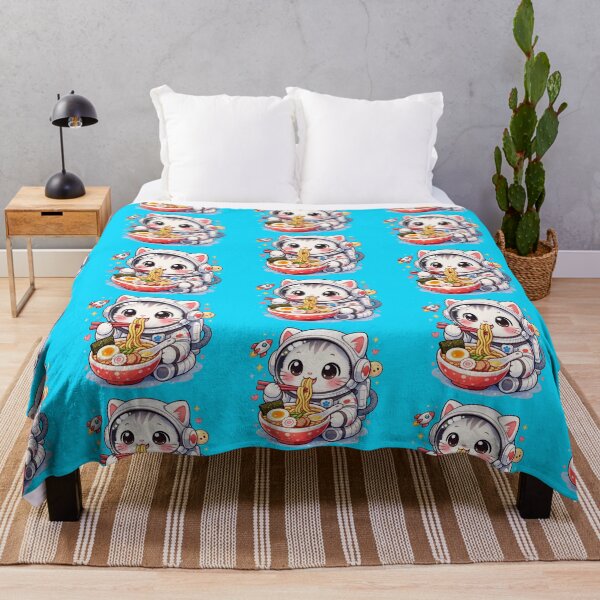 Item preview, Kawaii Astronaut Cat Eating Ramen in Space designed and sold by ValeriValera.