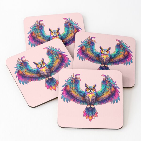 Item preview, Owl Rainbow Fire – Cosmic Guardian designed and sold by Neer arts.