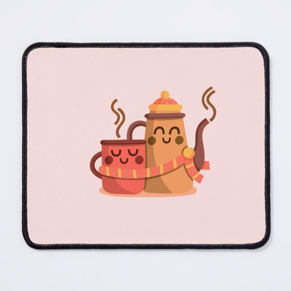 Item preview,  Cute Cartoon Coffee Pot and Cup Hugging with Love designed and sold by nada-art.