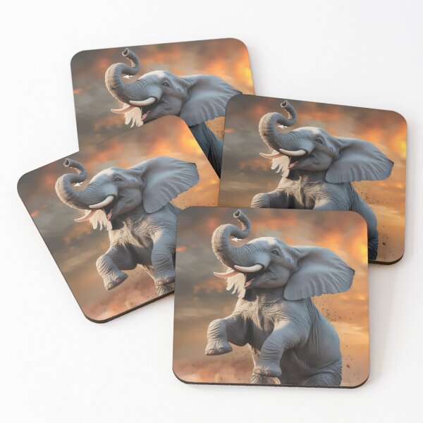 Item preview, Elephant and mouse in the desert. designed and sold by MyHappyArtShop.