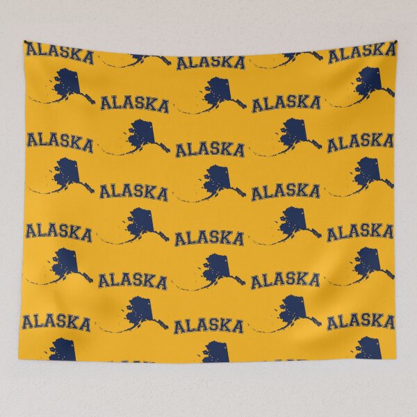 Item preview, Alaska State Flag Map - Vintage Varsity Style designed and sold by mashmosh.