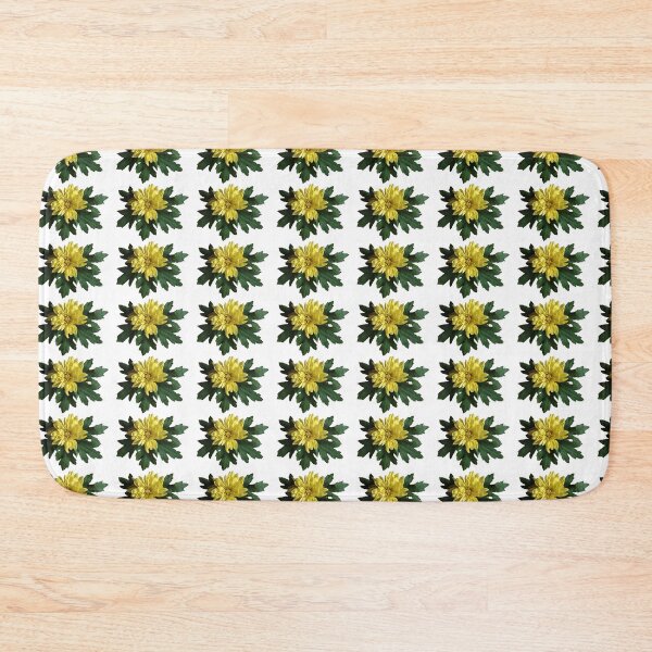 Item preview, Hello Sunshine! Yellow chrysanthemum flower and leaves designed and sold by VeenaNair23.