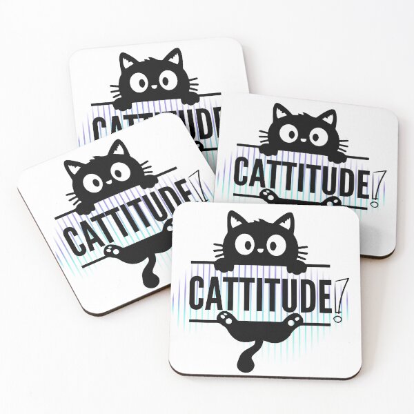Item preview, Cute Black Cat Peekaboo - Cattitude Typography Design designed and sold by Best-Arch900.