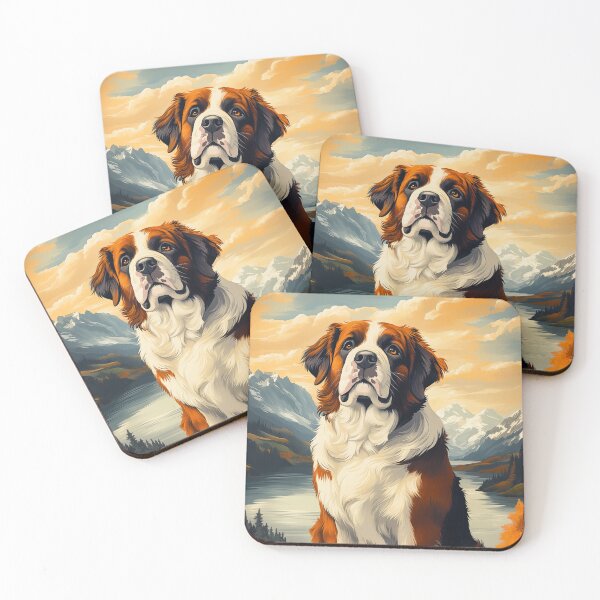 Item preview, Majestic Saint Bernard in Mountain Landscape designed and sold by PetsArt.
