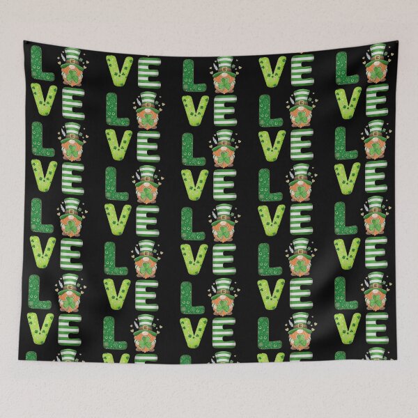 Item preview, Lucky Irish Love Gnome – Green Plaid Tartan & Shamrock designed and sold by Tw1nsAIArt.