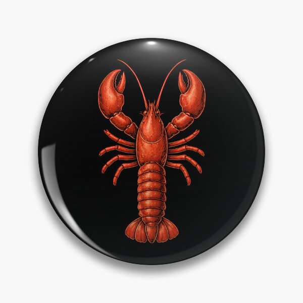 Item preview, Vivid Red Lobster Illustration On Black Background, Highly Detailed Nautical Creature Portrait designed and sold by portokalis.