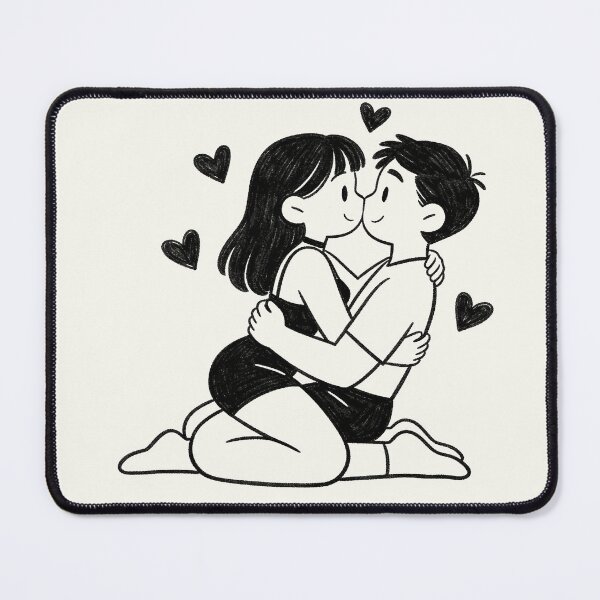 Item preview, Naughty Valentine's Doodle Couple Print designed and sold by Flowing Colurs.