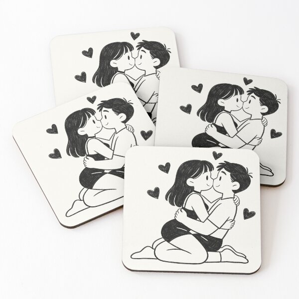 Item preview, Naughty Valentine's Doodle Couple Print designed and sold by Flowing Colurs.