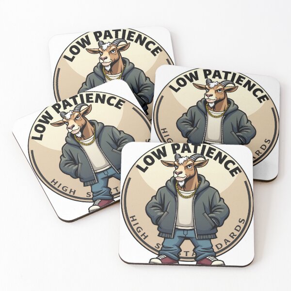 Item preview, Funny Grumpy Goat Sticker - Low Patience High Standards Sarcastic Quote designed and sold by The Grumpy Pet Club.