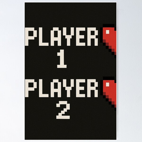 Item preview, Player 1 Player 2 Gamer Couple | Retro 8-Bit Valentine Gift designed and sold by Lyvion design.