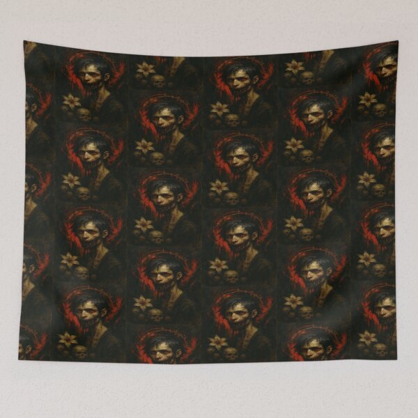 Item preview, Macabre Gothic Art – Possessed Boy with Crown of Thorns designed and sold by EujerStudio.