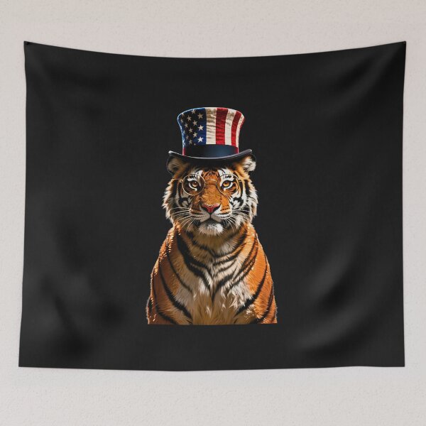 Item preview, Patriotic Tiger: Uncle Sam's Wild Spirit- Independence Day Vibes designed and sold by fantasy.world.