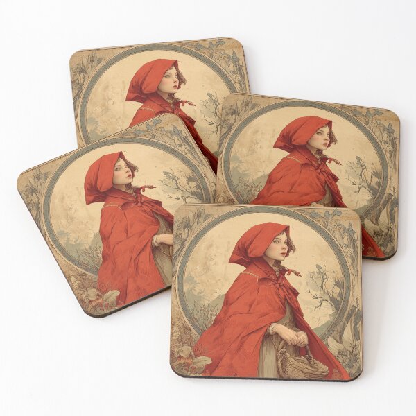Item preview, Little Red Riding Hood – Vintage Fairy Tale Book Cover Illustration designed and sold by GildedPagesCo.