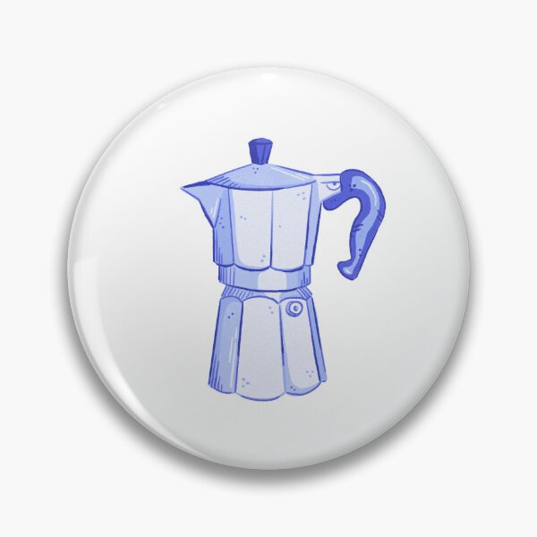 Item preview, Espresso moka pot, cute blue italian coffee pot  designed and sold by rizdrawings.