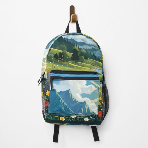 Item preview, Vibrant Sunlit Mountain Meadow - Nature Landscape Illustration designed and sold by Flow19.