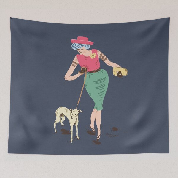 Item preview, Woman with dog designed and sold by elisamorenoo.