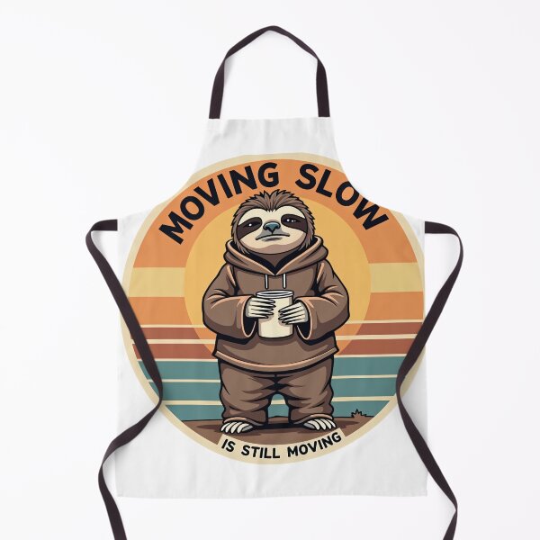 Artikelvorschau, Lustiger Faultier-Aufkleber – Langsam ist auch langsam – Retro-Sonnenuntergangskaffee-Faultier – Der Grumpy Pet Club entworfen und verkauft von The Grumpy Pet Club.