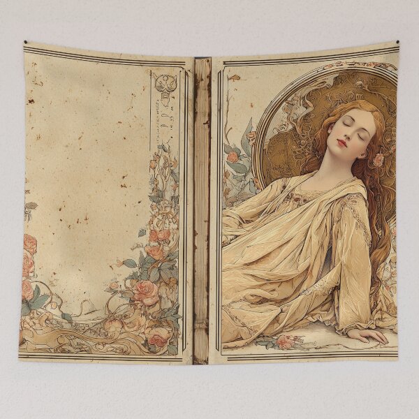 Item preview, Sleeping Beauty – Vintage Fairy Tale Book Cover in Art Nouveau Style designed and sold by GildedPagesCo.
