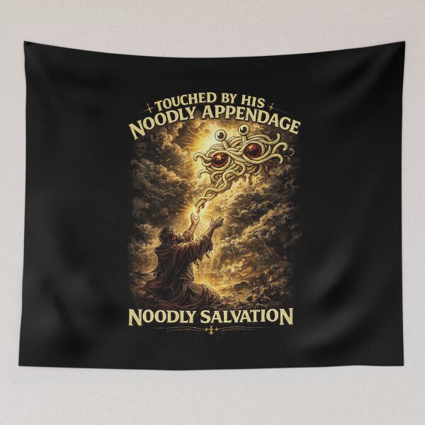 Item preview, Flying Spaghetti Monster - Noodly Salvation - Pastafarianizm designed and sold by 3nine.