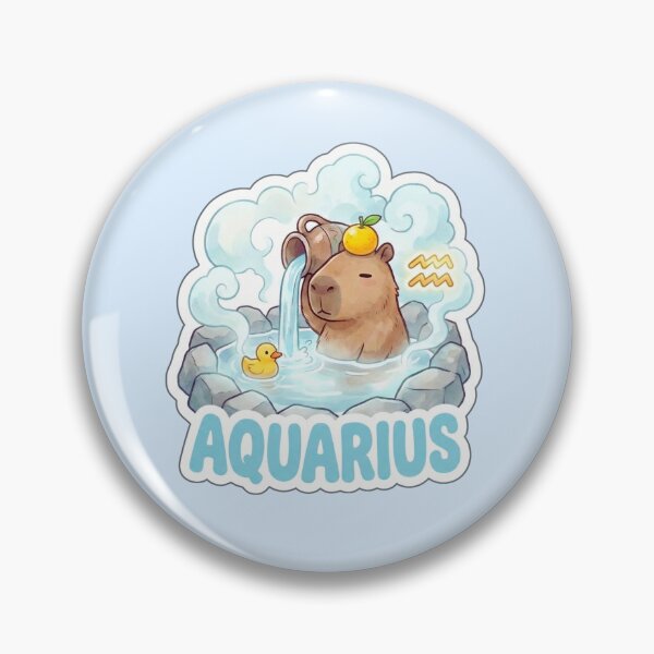 Item preview, Zodiac Capybara Aquarius – Creative Air Sign Onsen Cute Zodiac Sticker designed and sold by Nuist25.