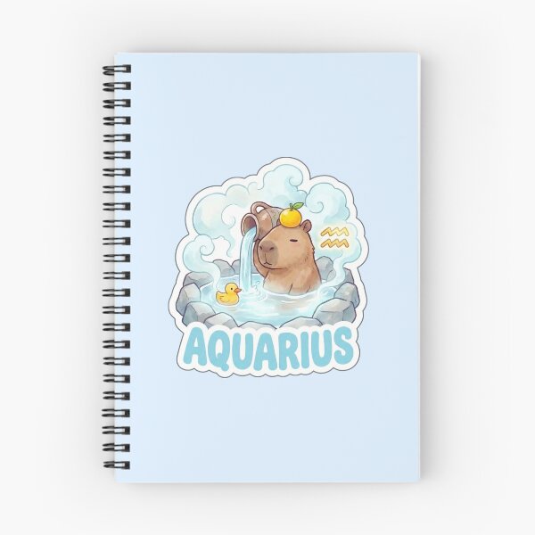 Item preview, Zodiac Capybara Aquarius – Creative Air Sign Onsen Cute Zodiac Sticker designed and sold by Nuist25.