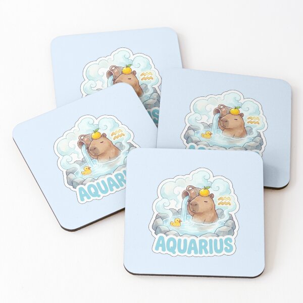 Item preview, Zodiac Capybara Aquarius – Creative Air Sign Onsen Cute Zodiac Sticker designed and sold by Nuist25.