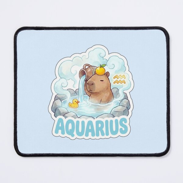 Item preview, Zodiac Capybara Aquarius – Creative Air Sign Onsen Cute Zodiac Sticker designed and sold by Nuist25.
