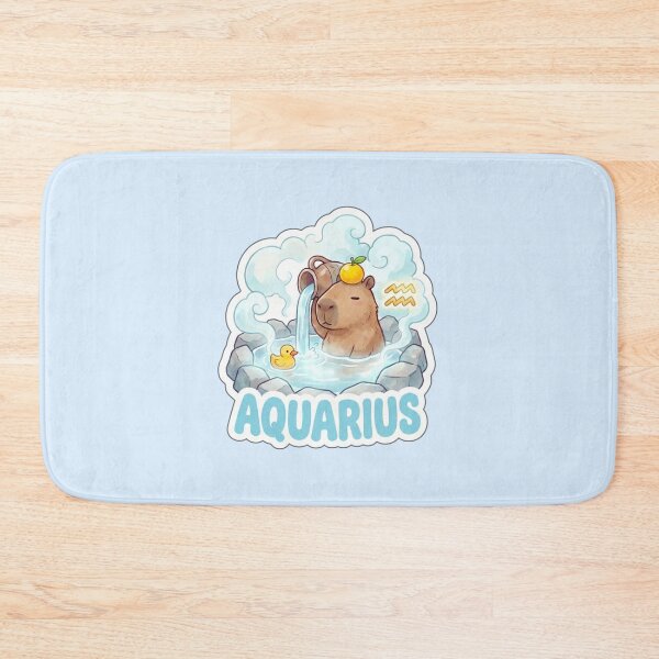 Item preview, Zodiac Capybara Aquarius – Creative Air Sign Onsen Cute Zodiac Sticker designed and sold by Nuist25.