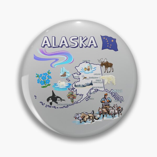 Item preview, The Ultimate Alaska Adventure Map - Wildlife & Icons Art designed and sold by mashmosh.