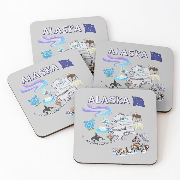 Item preview, The Ultimate Alaska Adventure Map - Wildlife & Icons Art designed and sold by mashmosh.