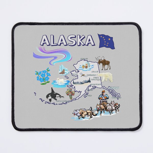 Item preview, The Ultimate Alaska Adventure Map - Wildlife & Icons Art designed and sold by mashmosh.