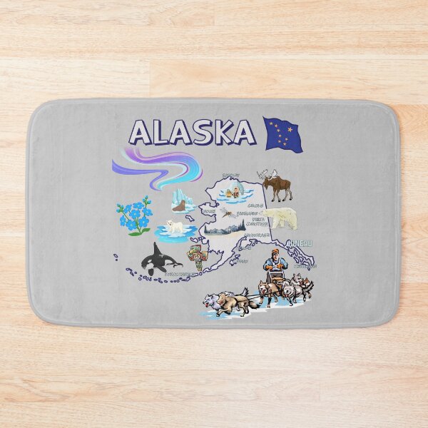 Item preview, The Ultimate Alaska Adventure Map - Wildlife & Icons Art designed and sold by mashmosh.