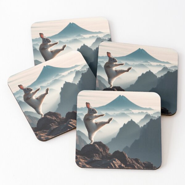 Item preview, Brown rabbit doing karate in nature designed and sold by Dogandesighn.