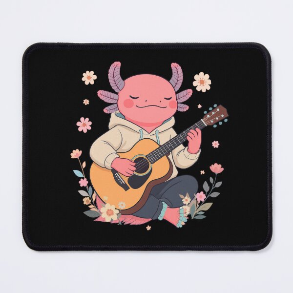 Item preview, Cool Axolotl Playing Guitar with Flowers – Calm Artistic Illustration designed and sold by ColorSplash123.