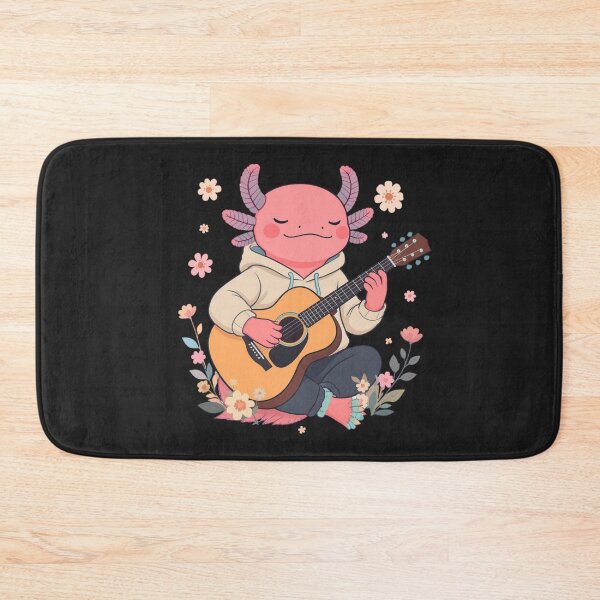 Item preview, Cool Axolotl Playing Guitar with Flowers – Calm Artistic Illustration designed and sold by ColorSplash123.