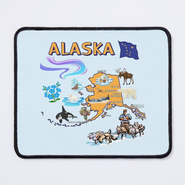 Item preview, Alaska Adventure, Wildlife & Landmarks Map designed and sold by mashmosh.