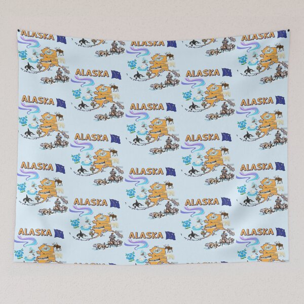 Item preview, Alaska Adventure, Wildlife & Landmarks Map designed and sold by mashmosh.
