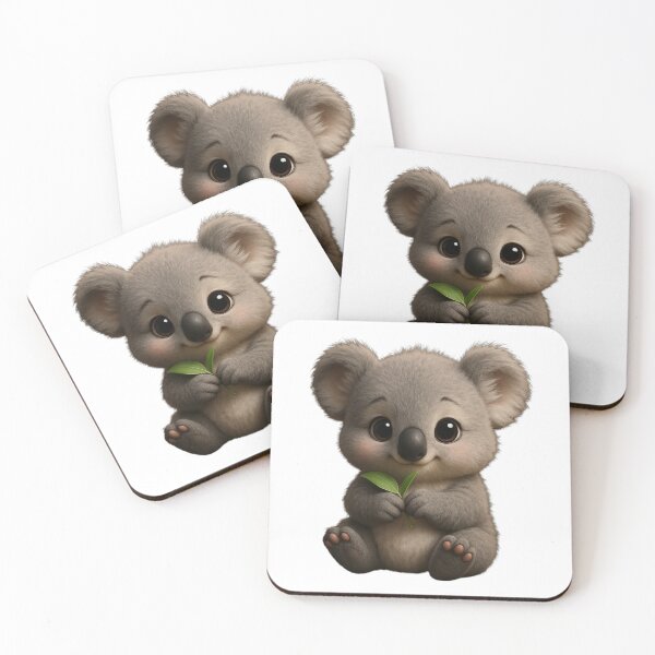 Item preview, Cute Baby Koala Holding Leaf – Soft Nursery Animal Illustration designed and sold by ParisFibre.