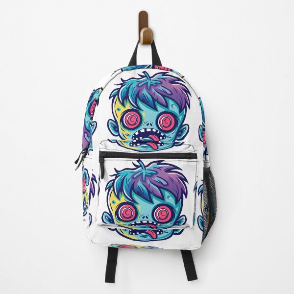 Item preview, Cute Psychedelic Zombie Head Cartoon - Colorful Spiral Eyes Kawaii Undead Art Print designed and sold by DesignArtist.ia.