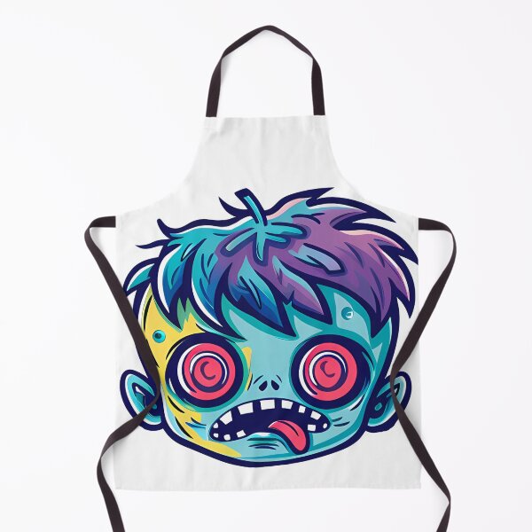 Item preview, Cute Psychedelic Zombie Head Cartoon - Colorful Spiral Eyes Kawaii Undead Art Print designed and sold by DesignArtist.ia.