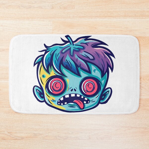 Item preview, Cute Psychedelic Zombie Head Cartoon - Colorful Spiral Eyes Kawaii Undead Art Print designed and sold by DesignArtist.ia.