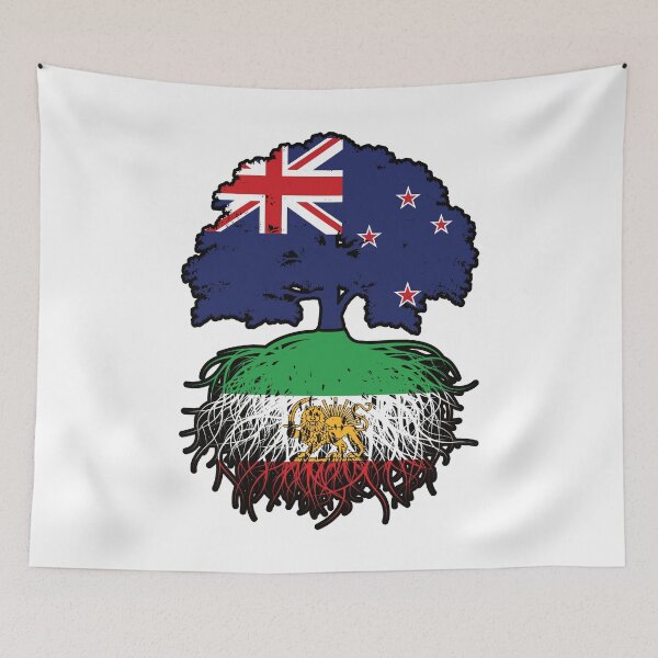 Item preview, New Zealand Grown, Iranian Roots – Lion and Sun Heritage Design designed and sold by FlagX.