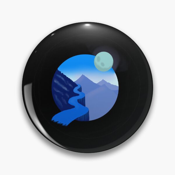 Item preview, Mountain scene with a blue moon  designed and sold by L1221e92.